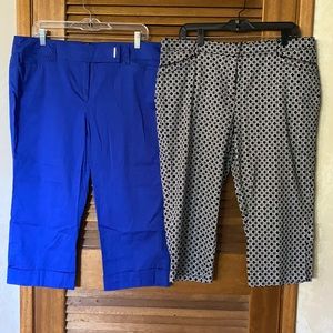 Zac & Rachel capris- 2 pr (blue, blk/white)- Sz 16